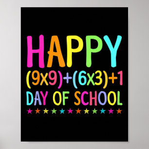 Retro Math Formula 100 Days Of School  Teacher Boy Poster