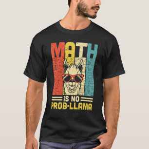 Retro Math Is No Prob Llama Vintage Math Teacher T-Shirt