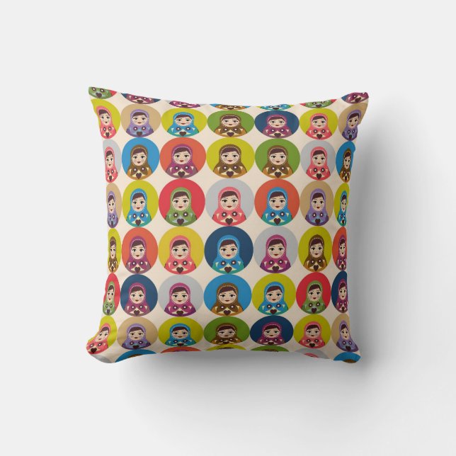 retro matryoshka cushion (Front)