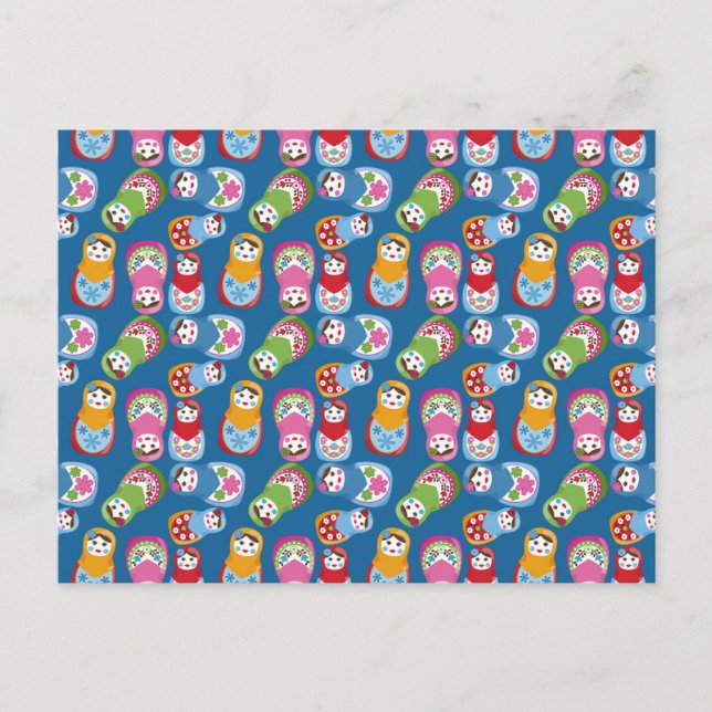 Retro Matryoshka Dolls Postcard (Front)