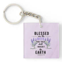 Retro Matthew 5:5 Lavender Watercolor