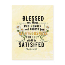 Retro Matthew 5:6 Daisies Watercolor