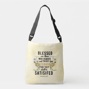 Retro Matthew 5:6 Watercolor Crossbody Bag