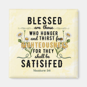 Retro Matthew 5:6 Watercolor Magnet