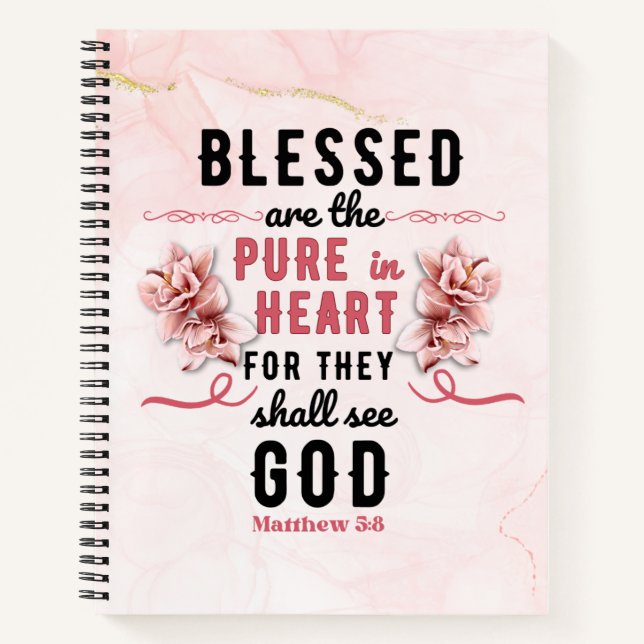 Retro Matthew 5:8 Calla Lillies Notebook (Front)