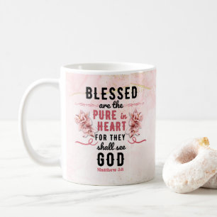 Retro Matthew 5:8 Calla Lillies Watercolor Coffee Mug
