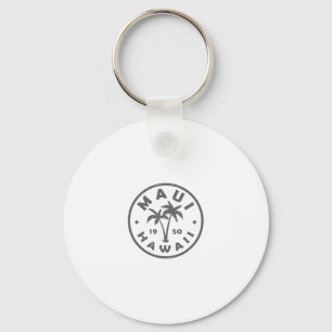Retro Maui Hawaii Palm Tree Mens Womens Girls Boys Key Ring