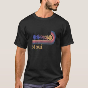 Retro Maui Hawaii Tropical Flowers 80's Style Surf T-Shirt