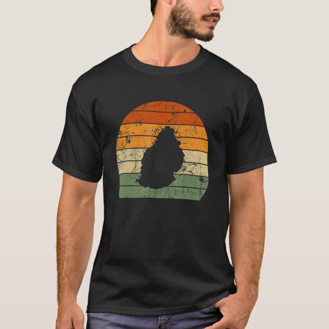 Retro Mauritius Mauritians Map Sunset National Day T-Shirt (Front)