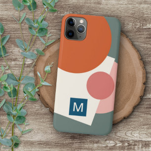 Retro Mauve Pink Orange Sage Green Art Pattern iPhone 16 Pro Max Case