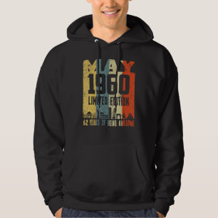 Retro May 1960 62nd Birthday Hoodie