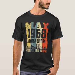 Retro May 1968 54th Birthday T-Shirt