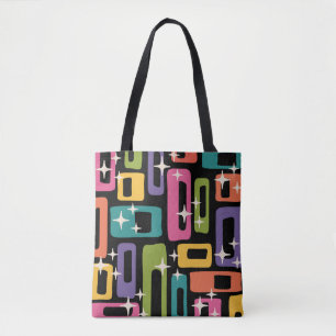 Retro MCM Abstract Atomic Age Pattern Tote Bag