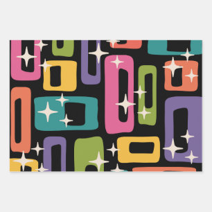 Retro MCM Abstract Atomic Age Pattern Wrapping Paper Sheet