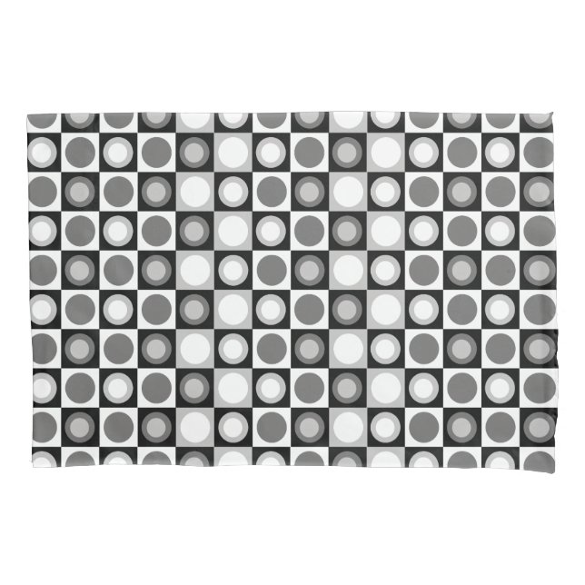 Retro MCM Geometric Pattern Black White Pillowcase (Front)