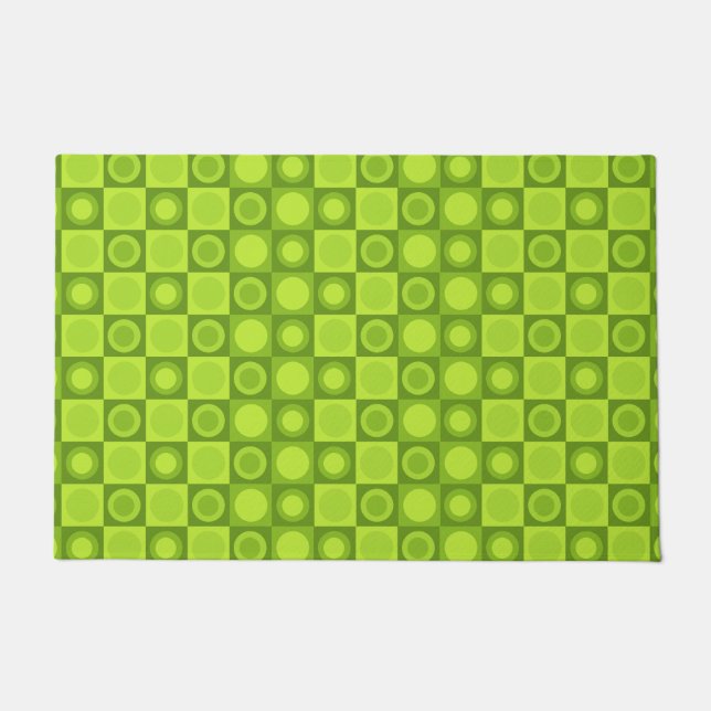 Retro MCM Geometric Pattern Chartreuse Doormat (Front)