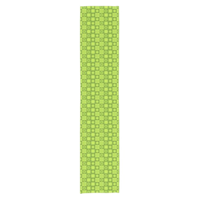 Retro MCM Geometric Pattern Chartreuse Short Table Runner (Front)