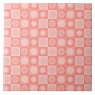 Retro MCM Geometric Pattern Salmon Pink Tile