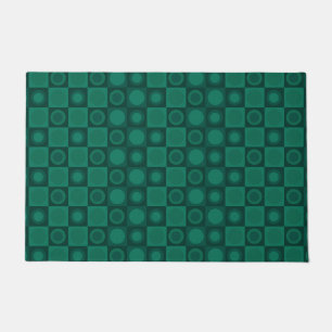 Retro MCM Geometric Pattern Teal Doormat
