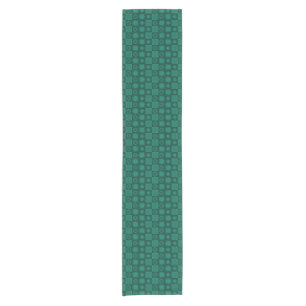 Retro MCM Geometric Pattern Teal Short Table Runner