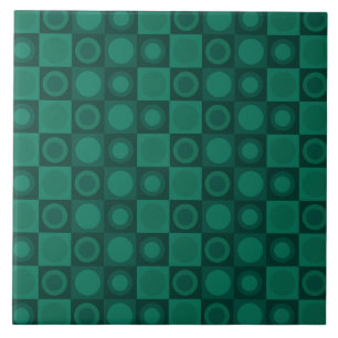 Retro MCM Geometric Pattern Teal Tile