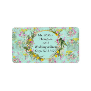 Retro Meadow Classic Flowers Label