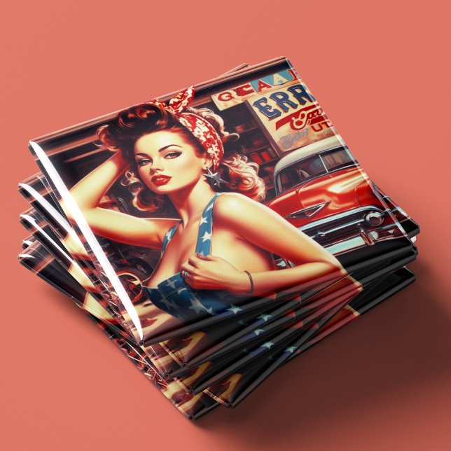 Retro Mechanic Girl Magnet (Creator Uploaded)