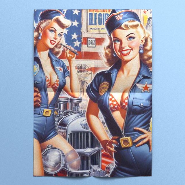 Retro Mechanic Pin-up Tissue Paper (Creator Uploaded)