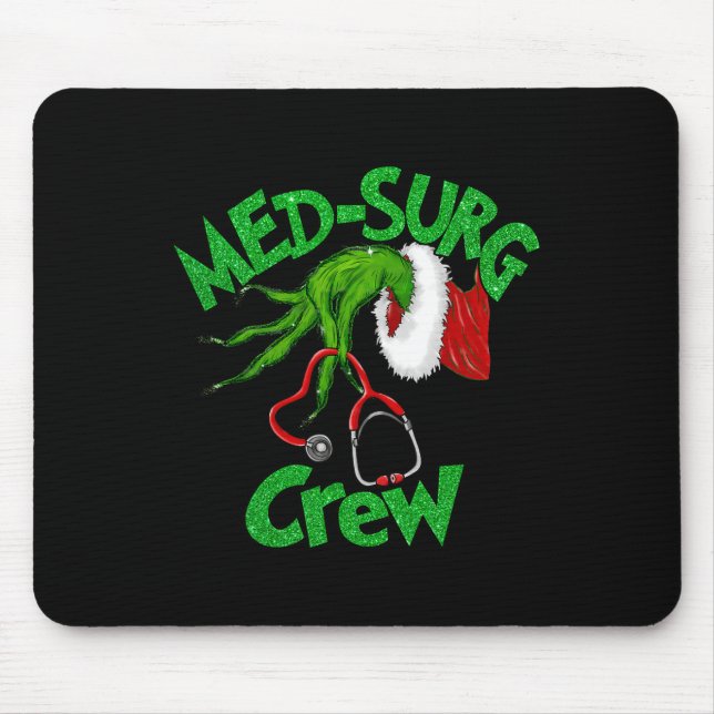 Retro Med-surg Crew Nurse Stethoscope Christmas Xm Mouse Mat (Front)