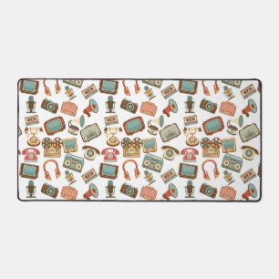 Retro Media Pattern Desk Mat