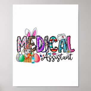 Retro Medical Istant Bunny Eggs Easter Nursing Doc Poster