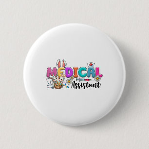 Retro Medical Istant Squad Bunny Nurses Easter Cut 6 Cm Round Badge