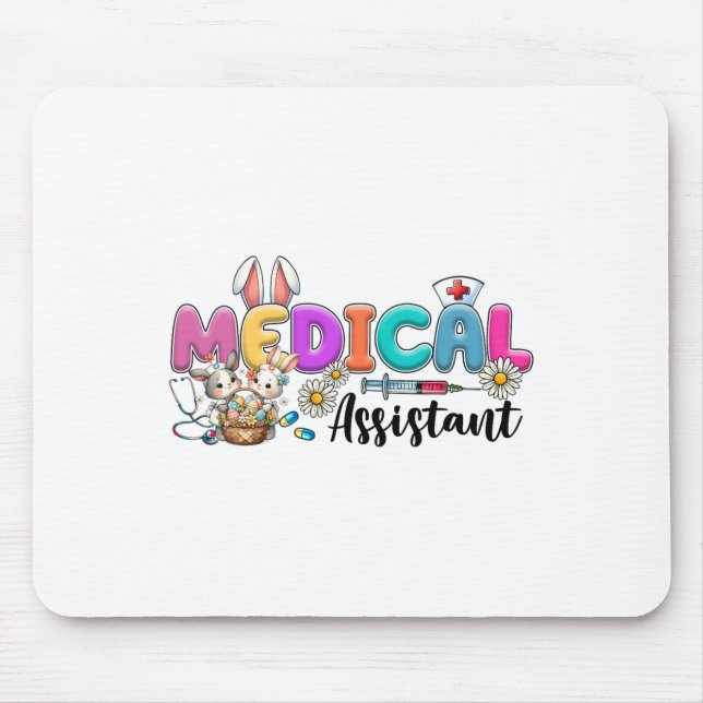 Retro Medical Istant Squad Bunny Nurses Easter Cut Mouse Mat (Front)