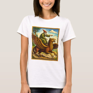 Retro Medieval Snail Rider Fantasy Tee Postcard