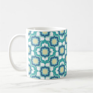 Retro Mediterranean Blue White Coffee Mug