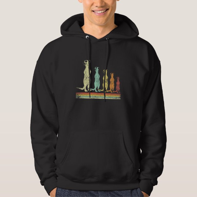 Retro Meerkat  1 Hoodie (Front)