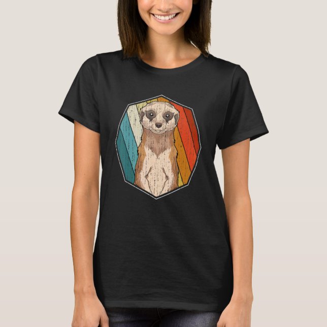 Retro Meerkat  Africa Safari Zoo Animal Meerkat T-Shirt (Front)