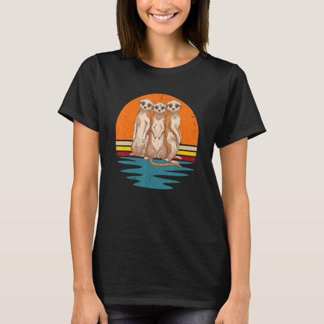 Retro Meerkats Africa Safari Animal  Meerkat T-Shirt (Front)