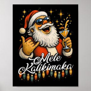 Retro Mele Kalikimaka Hawaiian Christmas Tail, Par Poster