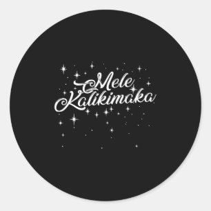 Retro Mele Kalikimaka Hawaiian Family Christmas Pa Classic Round Sticker