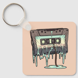 Retro Melting Cassette Tape Vaporwave Key Ring