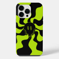 Retro melting smile in Lime Green and black