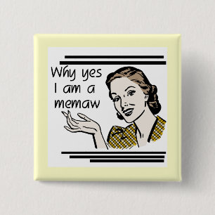 Retro Memaw T-shirts and Gifts 15 Cm Square Badge