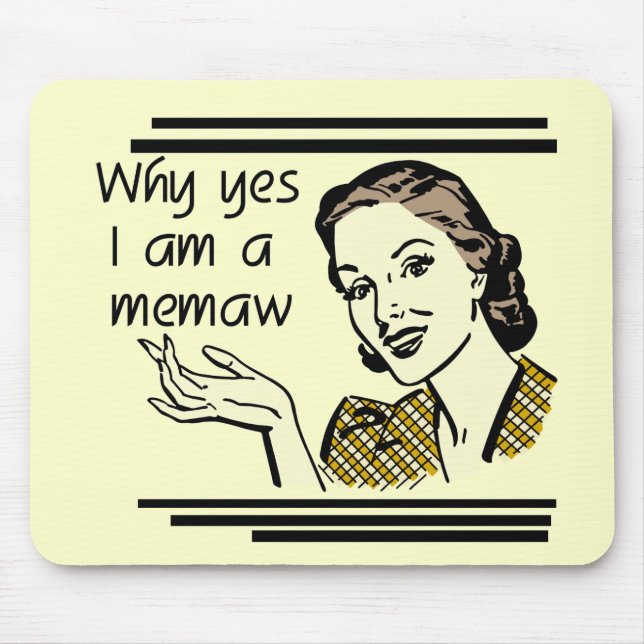 Retro Memaw T-shirts and Gifts Mouse Mat (Front)