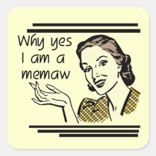 Retro Memaw T-shirts and Gifts Square Sticker