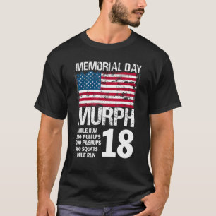 Retro Memorial Day Murph Workout US Flag Patriotic T-Shirt
