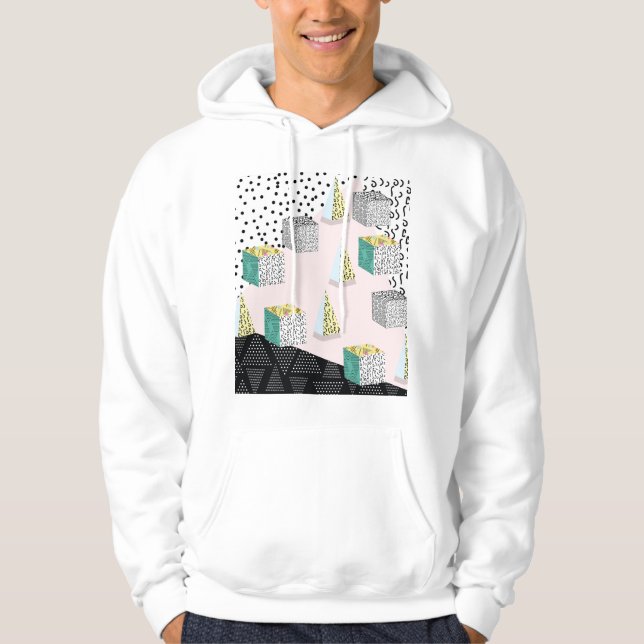 Retro Memphis: 80s-90s Hipster Pattern. Hoodie (Front)