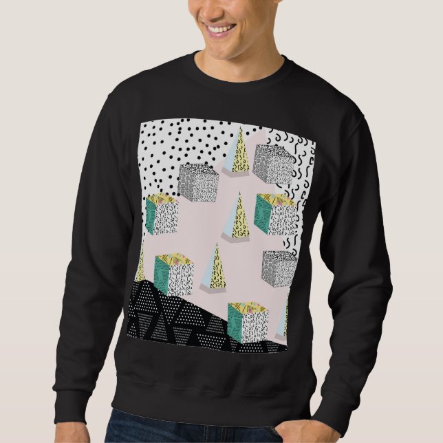 Retro Memphis: 80s-90s Hipster Pattern. Sweatshirt (Front)