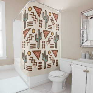 Retro Memphis Desert Pop Shower Curtain