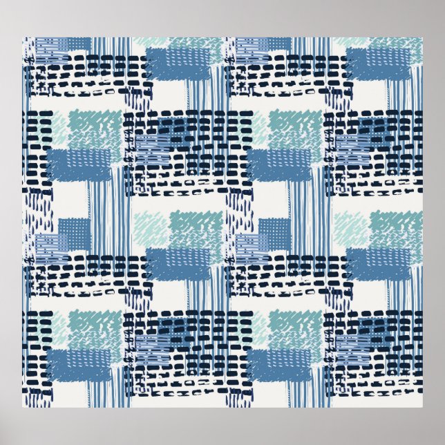Retro Memphis Doodle Seamless Pattern Poster (Front)